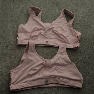 Women's Pink medical bra for after procedure. Velcro shoulders, sides